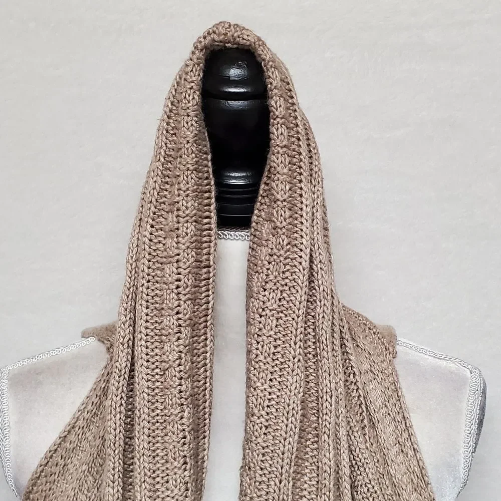 STITCH Fix Market & Spruce Boho Multi-Knit Sleeveless Round Open Front Cardigan